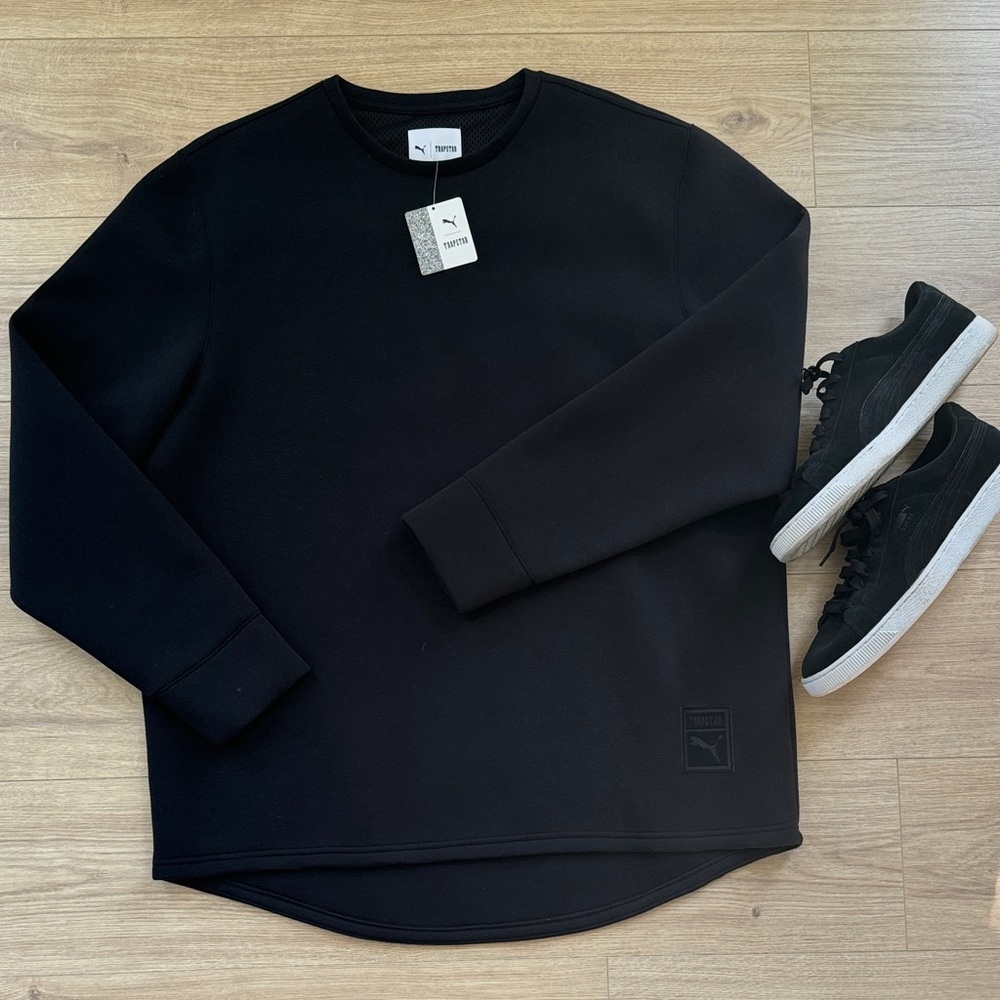 Puma Trapstar Men's Classic Black Crewneck Sweater with venting.